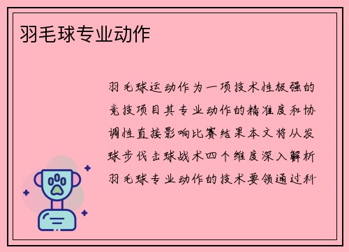 羽毛球专业动作